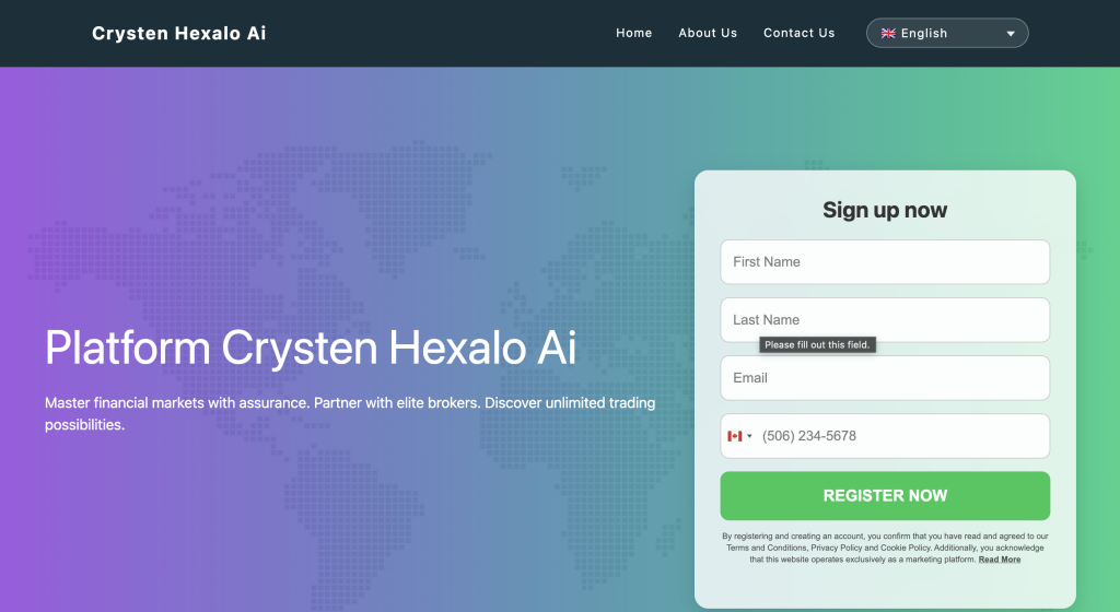crystenhexaloai.com Platform Review